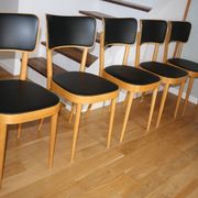 5 chaises baumann dos large skaï noir