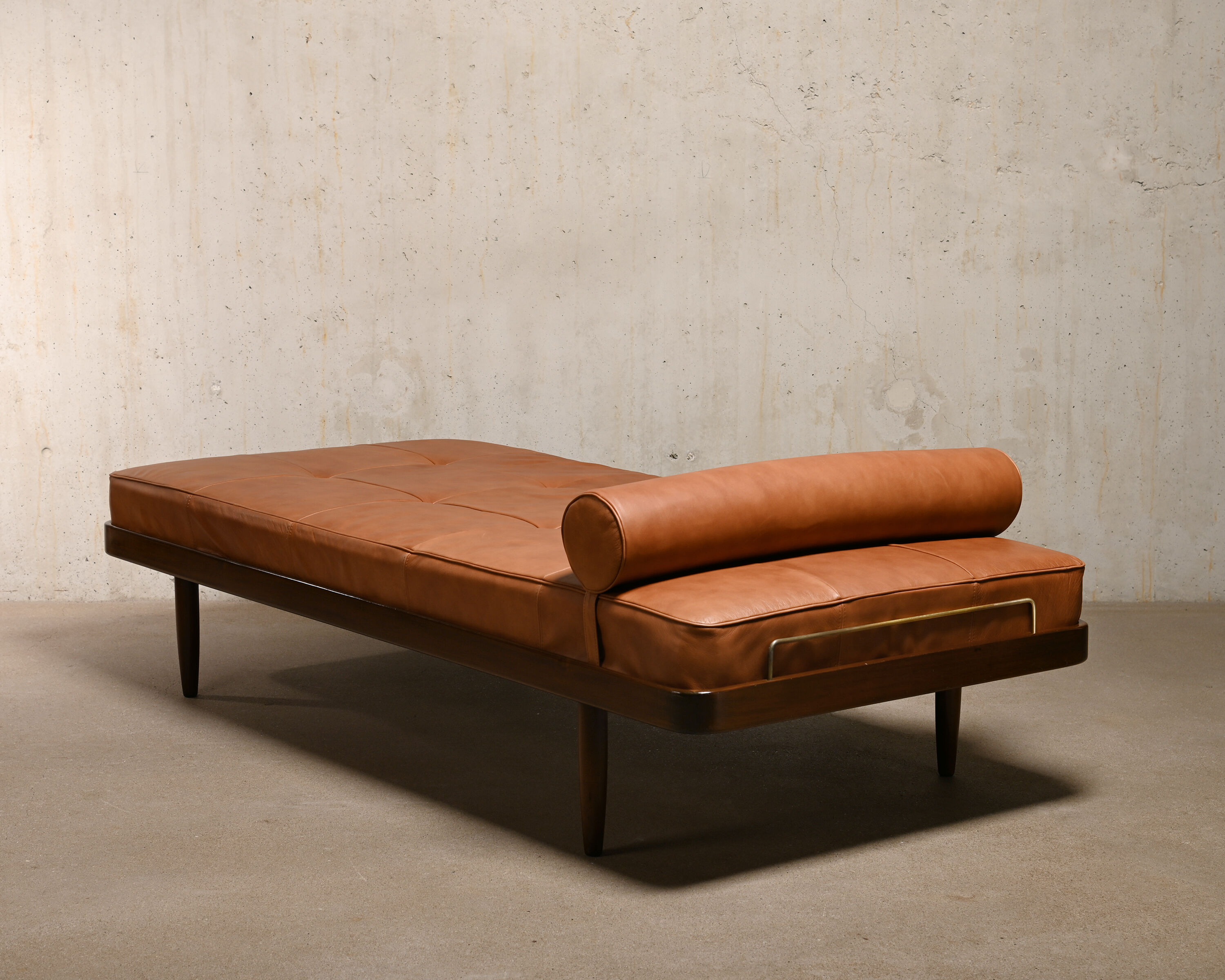 Scandinavian Daybed in Cognac Leather for Horsens Møbelfabrik, Denmark