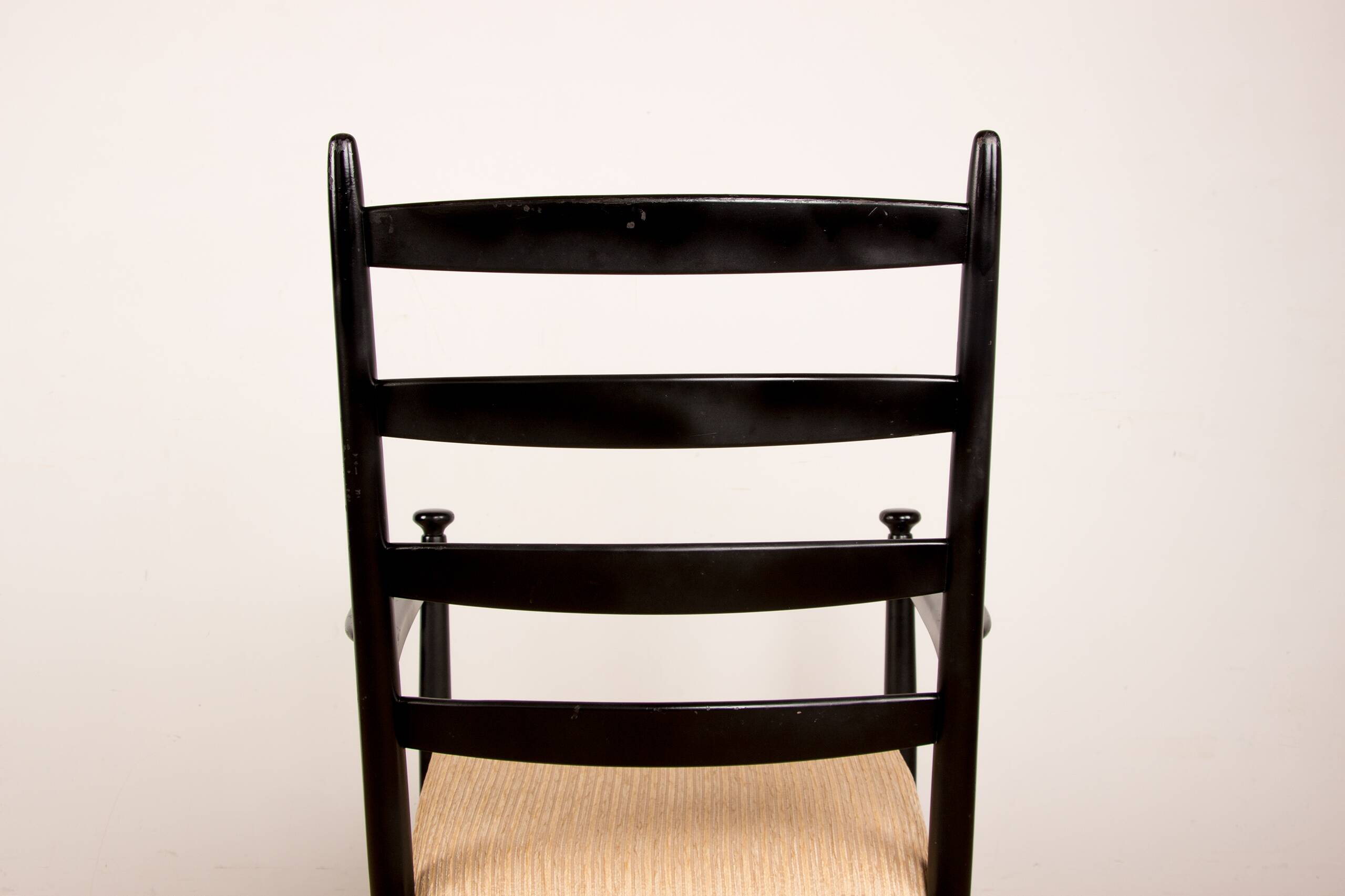 Danish Rocking Chair in lacquered wood and fabric model 218, Thomas Harlev 1960.