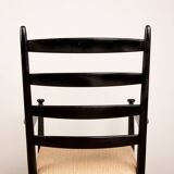 Danish Rocking Chair in lacquered wood and fabric model 218, Thomas Harlev 1960.