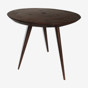 Coffee table tripod round wood vintage 1950 - 35 cm