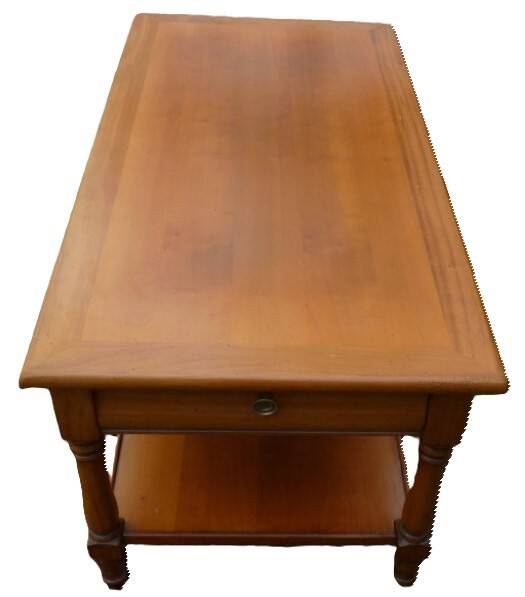 M20240401/Coffee table with two trays and 2 drawers in solid cherry wood - Very good condition