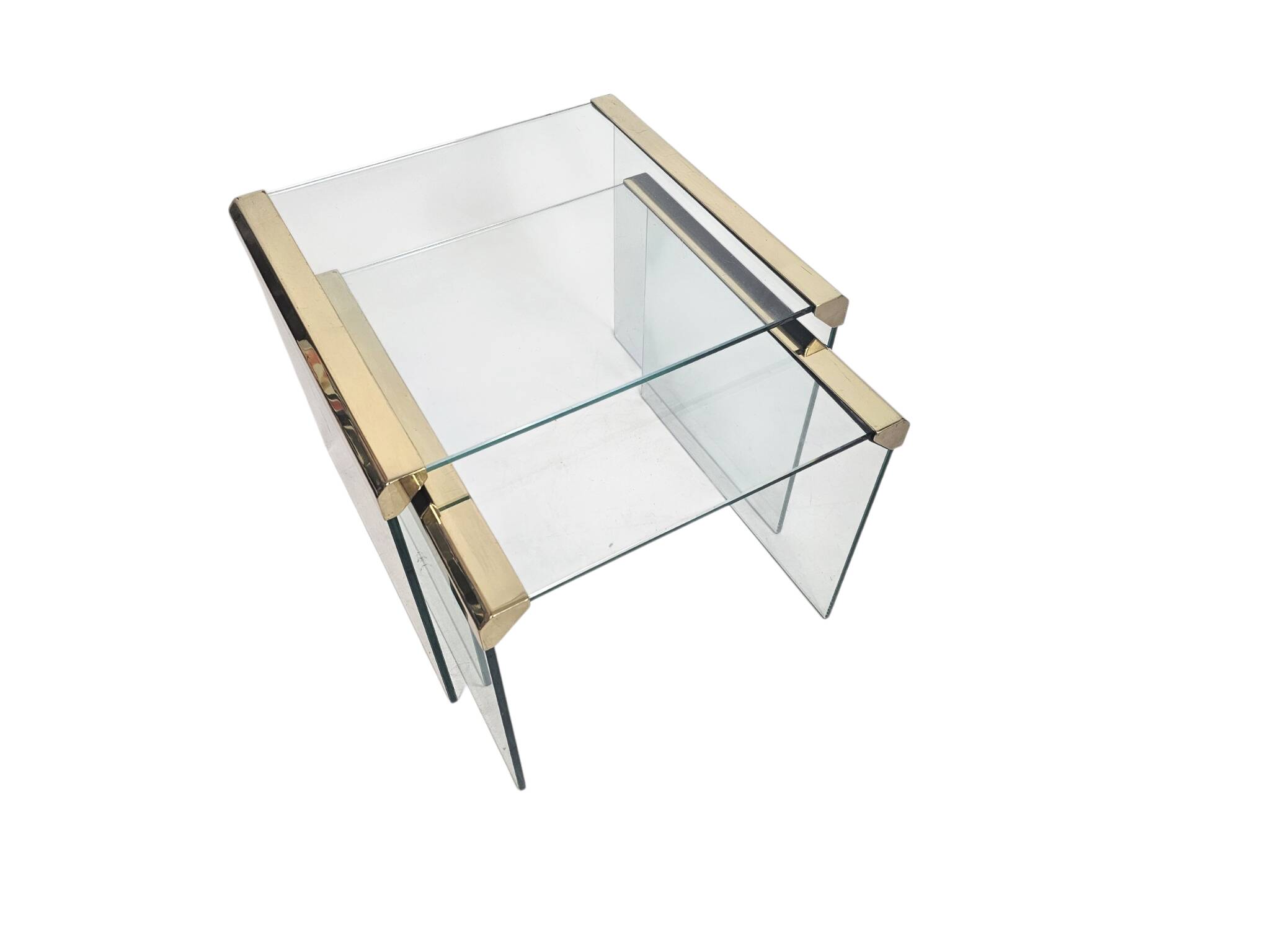 Pierangelo Gallotti & Radice - 'T35' - set of 2 side tables - glass - brass