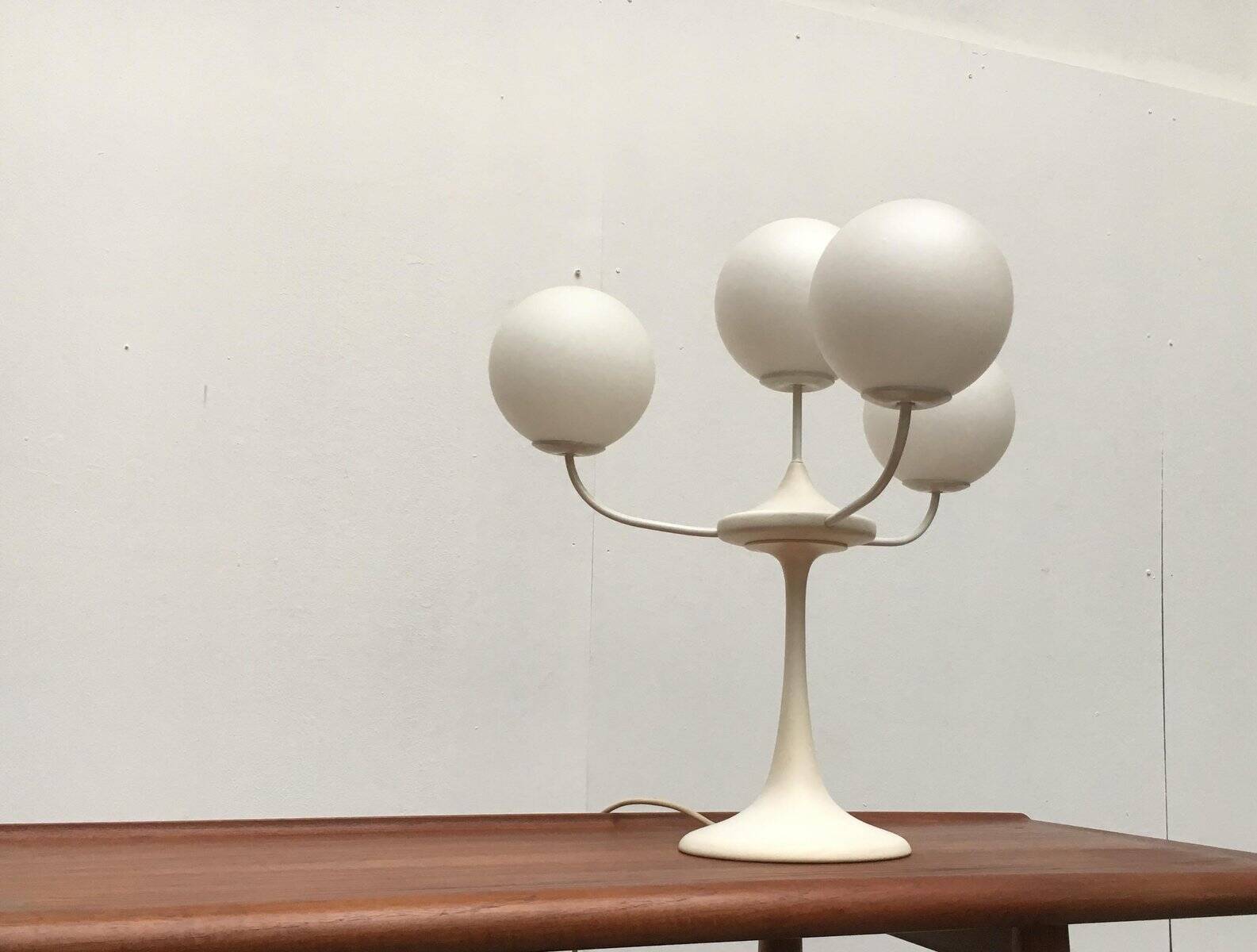 Table lamp in glass and metal by E.R. Nele for Temde, 1960s