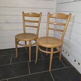 Suite de 2 chaises de bistrot en bois courbé Baumann