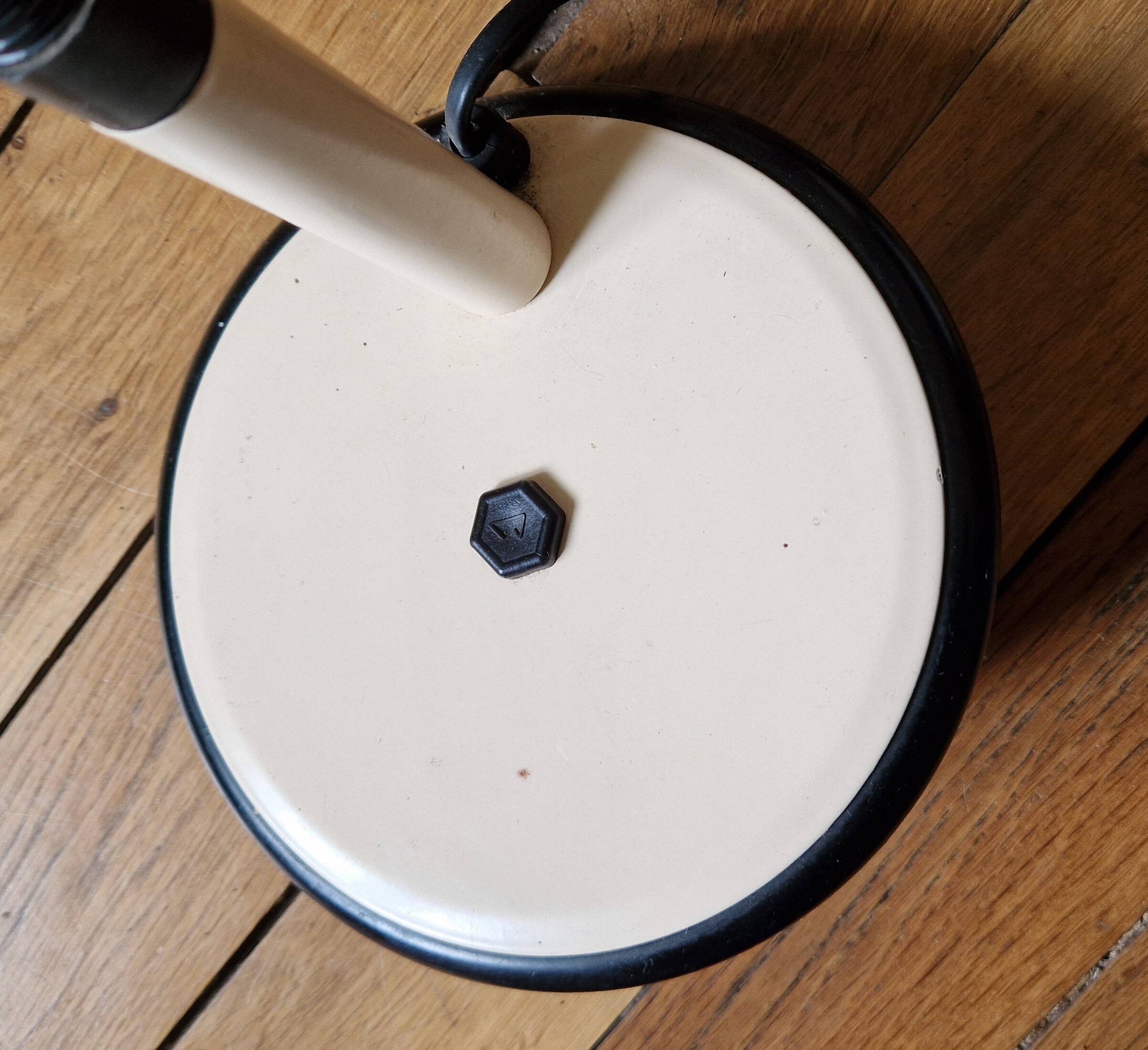 ALUMINOR white metal desk saucer lamp circa 1970