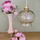 Suspension globe vintage en verre ambré