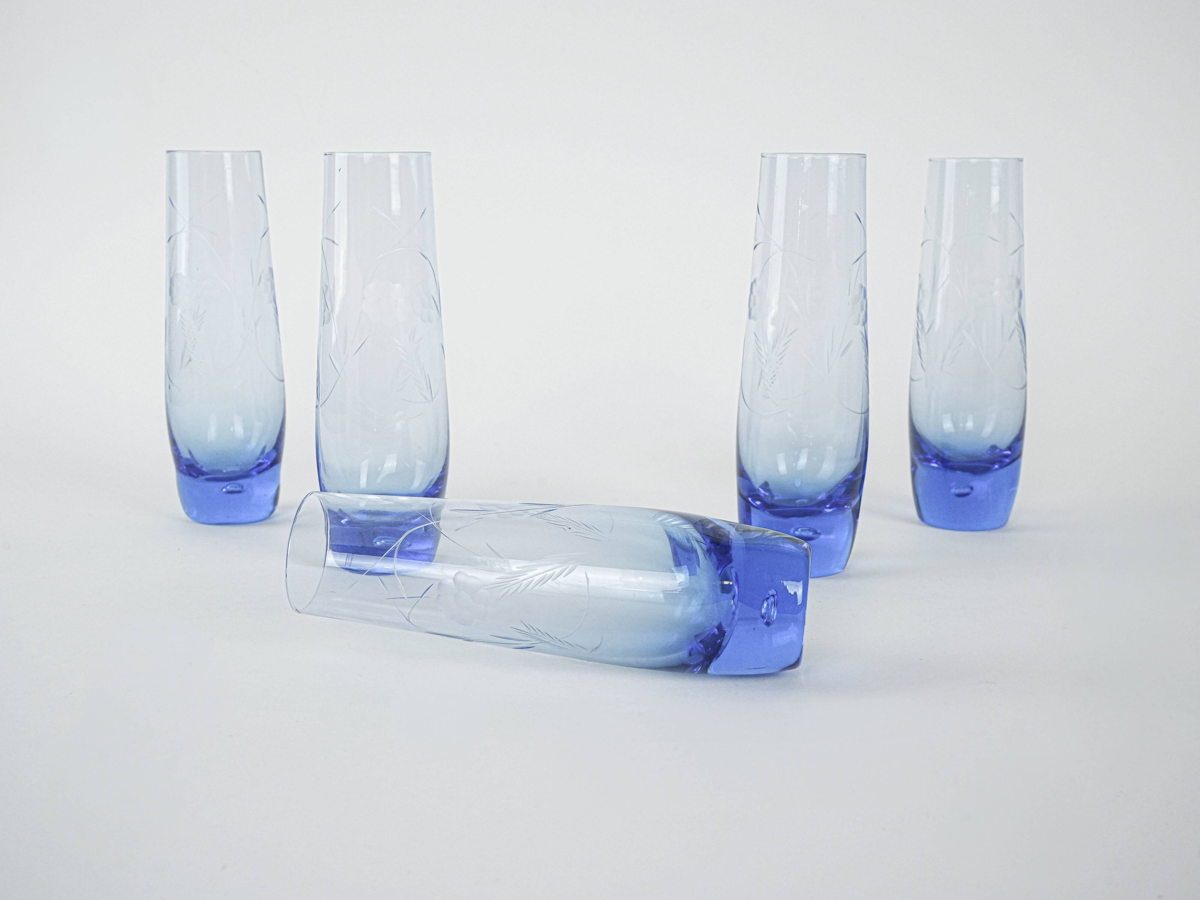 Set of glasses, Italian design, 1980s, production: Italy
