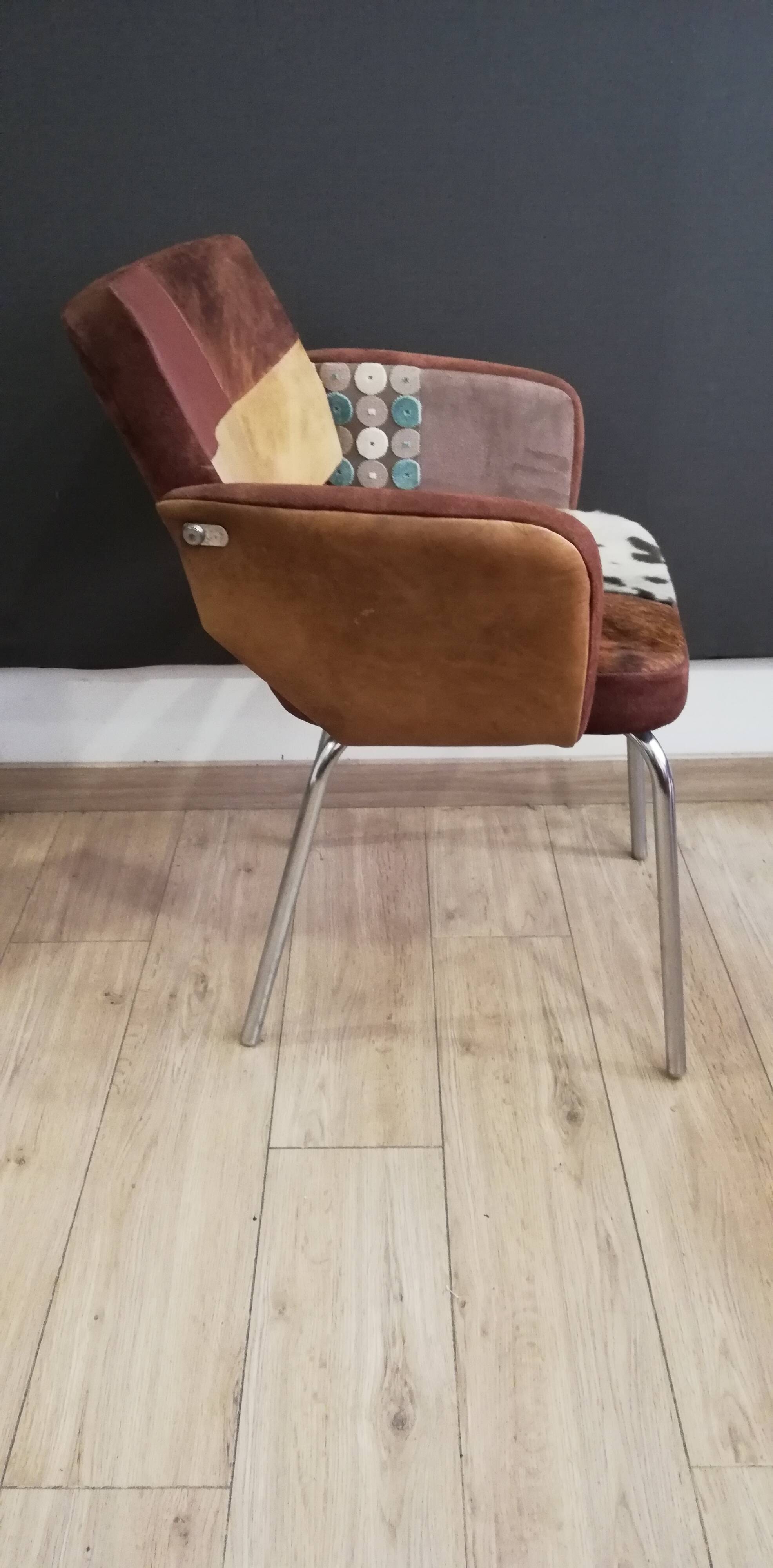 60s leather pachworks armchair