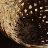 Vintage openwork wicker high basket