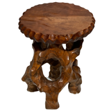 Organic biomorphic wabi sabi brutalist side table or stool