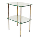 Brass side table with double glass top Maison Jansen Style - Circa 1940