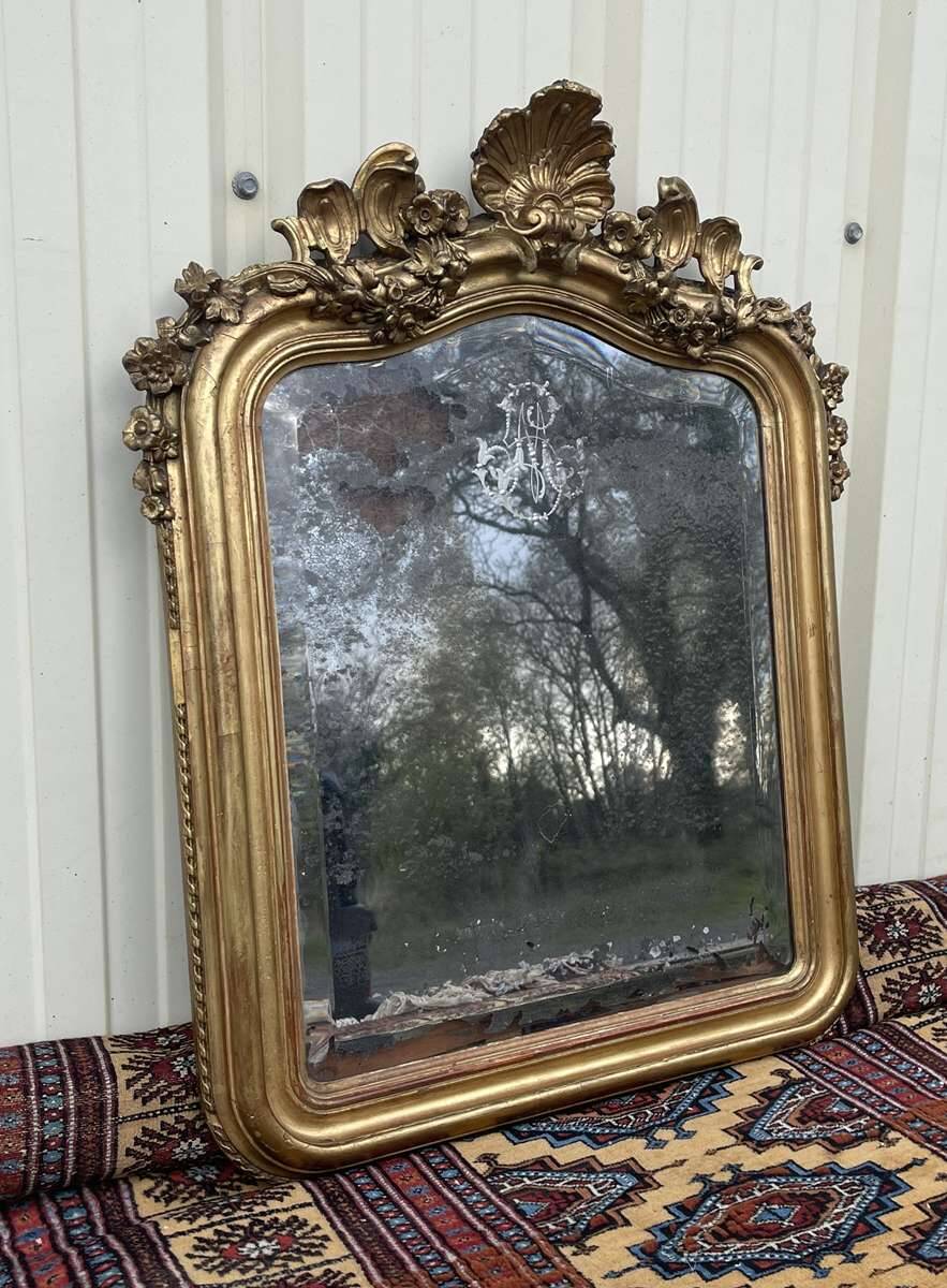 Louis XV mirror, early 19th century, restored.