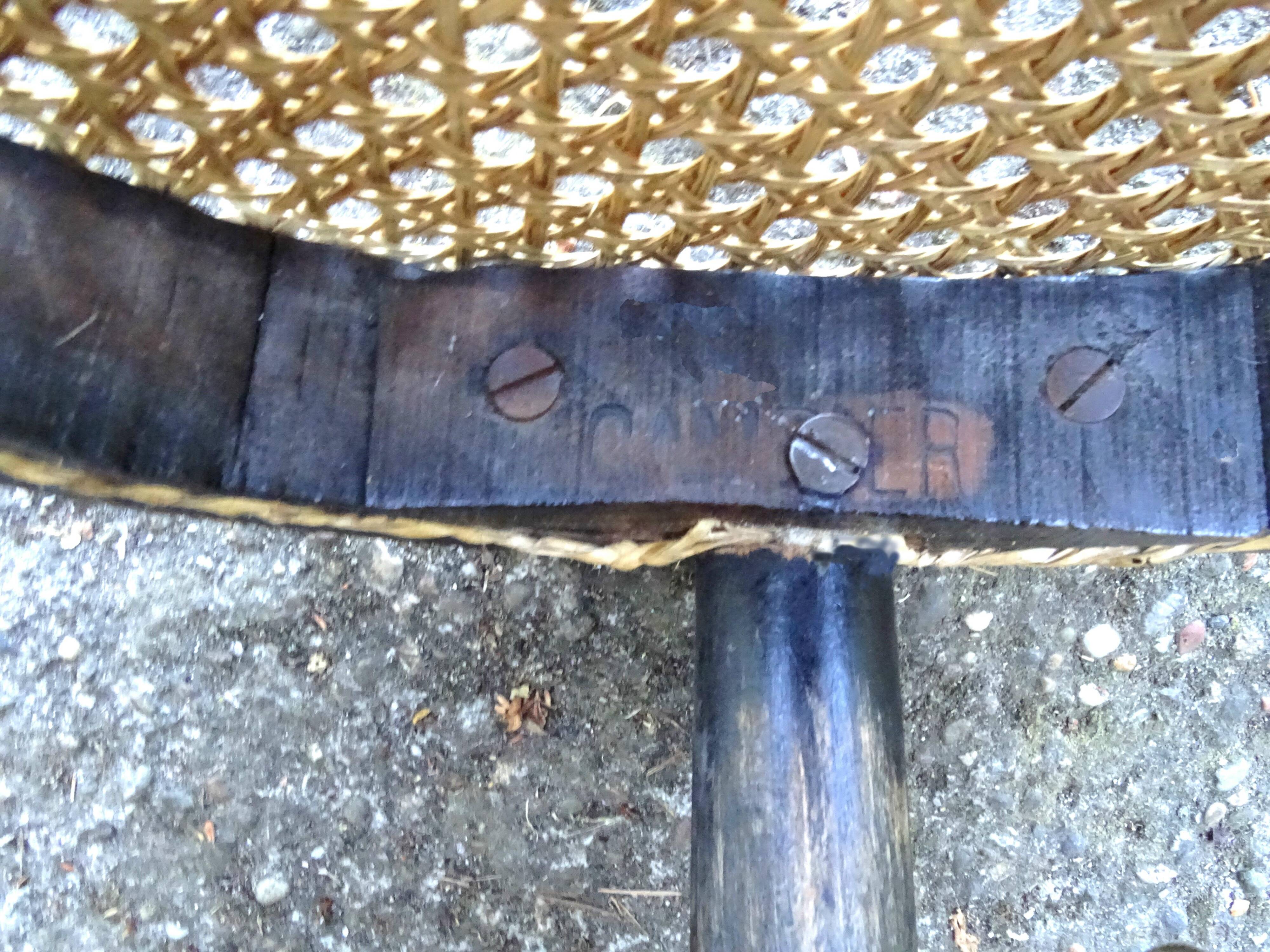 Bistrot chair, by CAMBIER-Belgium- caned, beautiful original patina-1920_