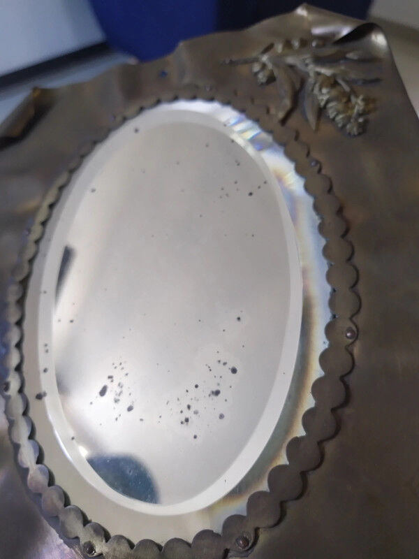 Brass beveled mirror