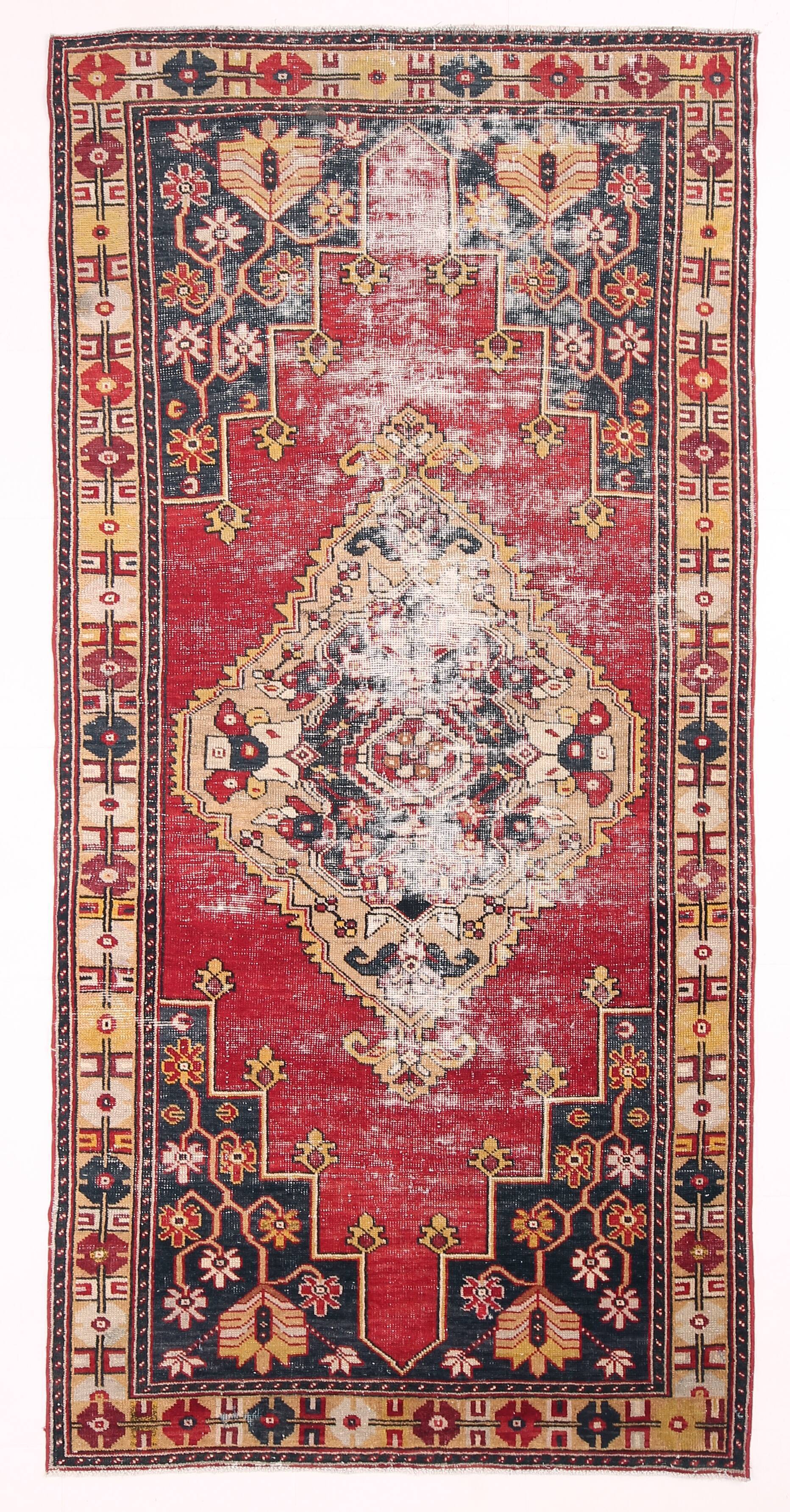 248x123cm red handmade turkish rug