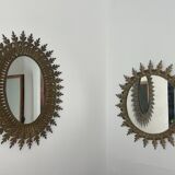 Énorme miroir Soleil en fer forgé années 50
