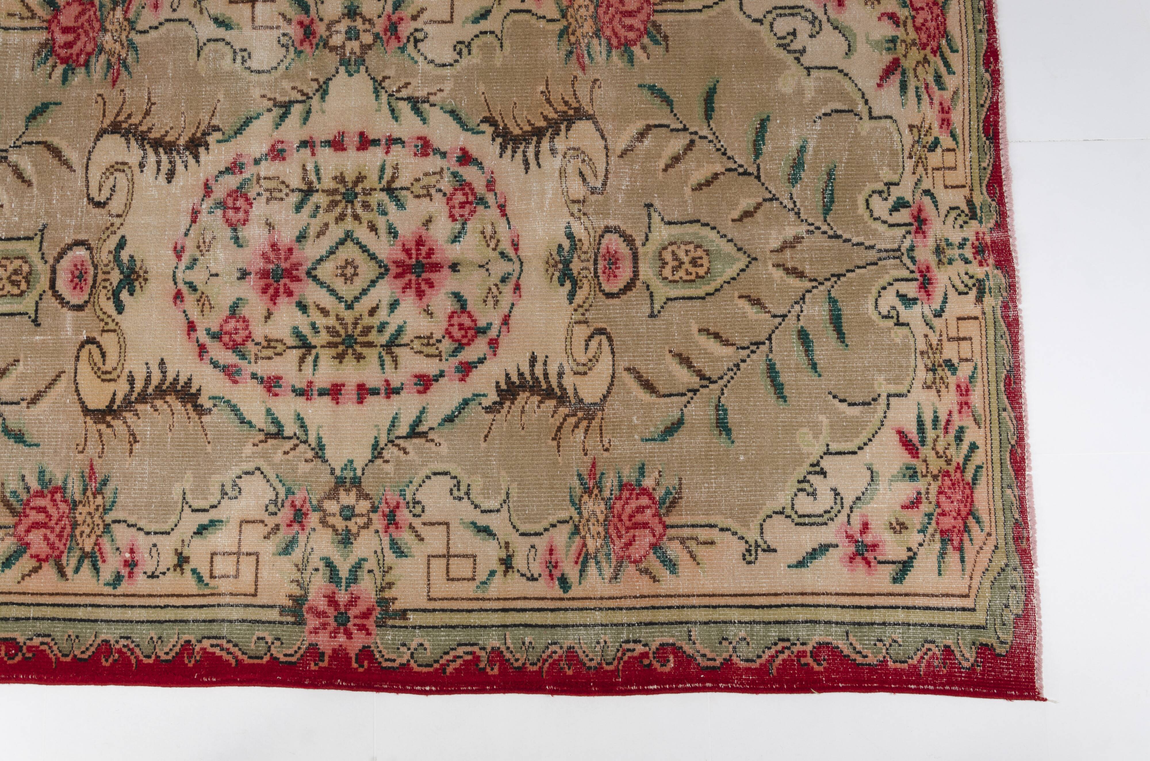 Vintage Turksh Floor Wool Rug