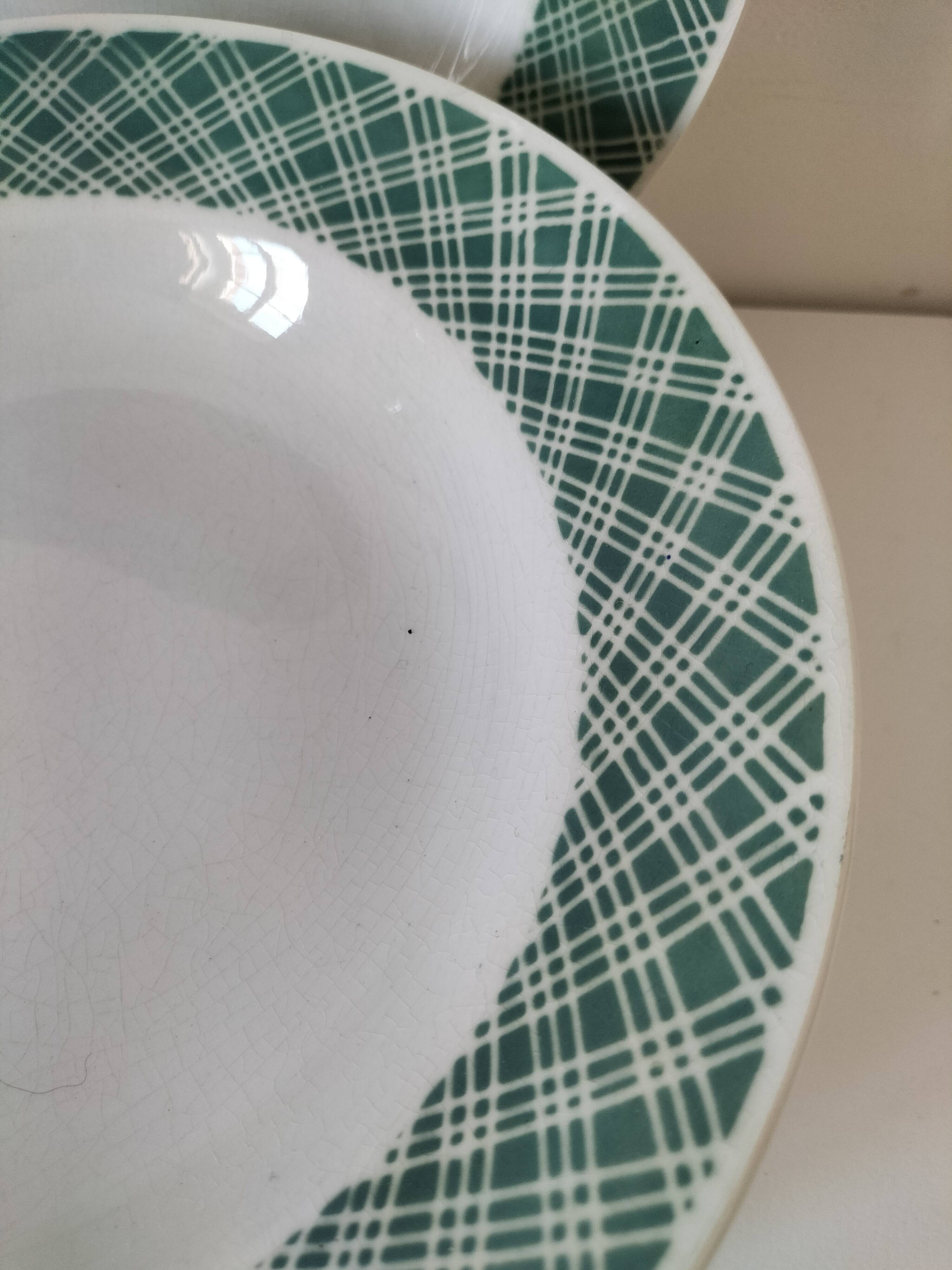 Set of 9 earthenware soup plates – Saint-Amand, decor no. 207 (1941)