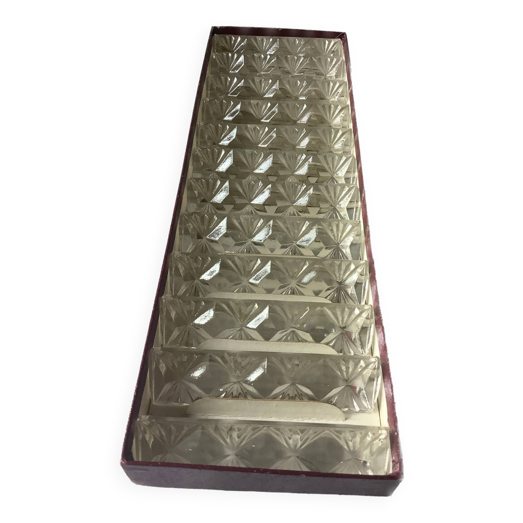 Coffret de 12 portes couteaux cristal