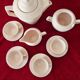Pink ceramic coffee service by St Amand Ceranord