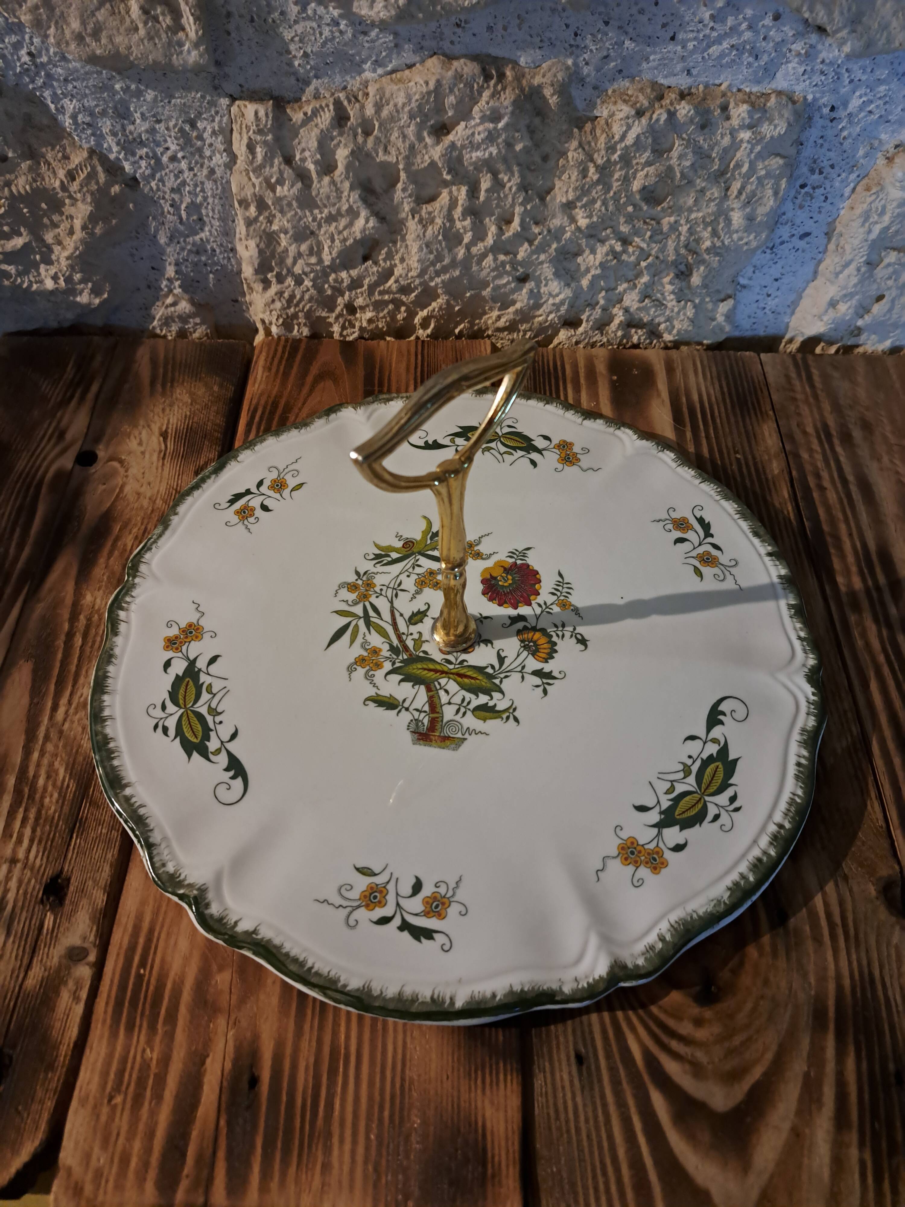 earthenware cheese tray Clarence pattern by Sarreguemines