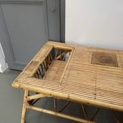 Table basse vintage en rotin