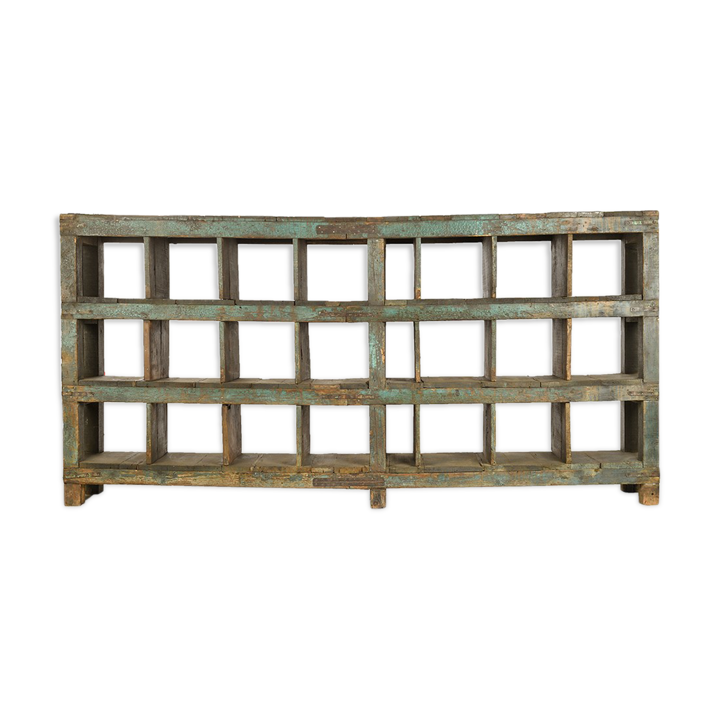 24-square wooden workshop shelf