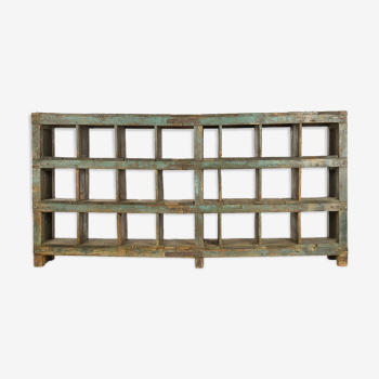 24-square wooden workshop shelf