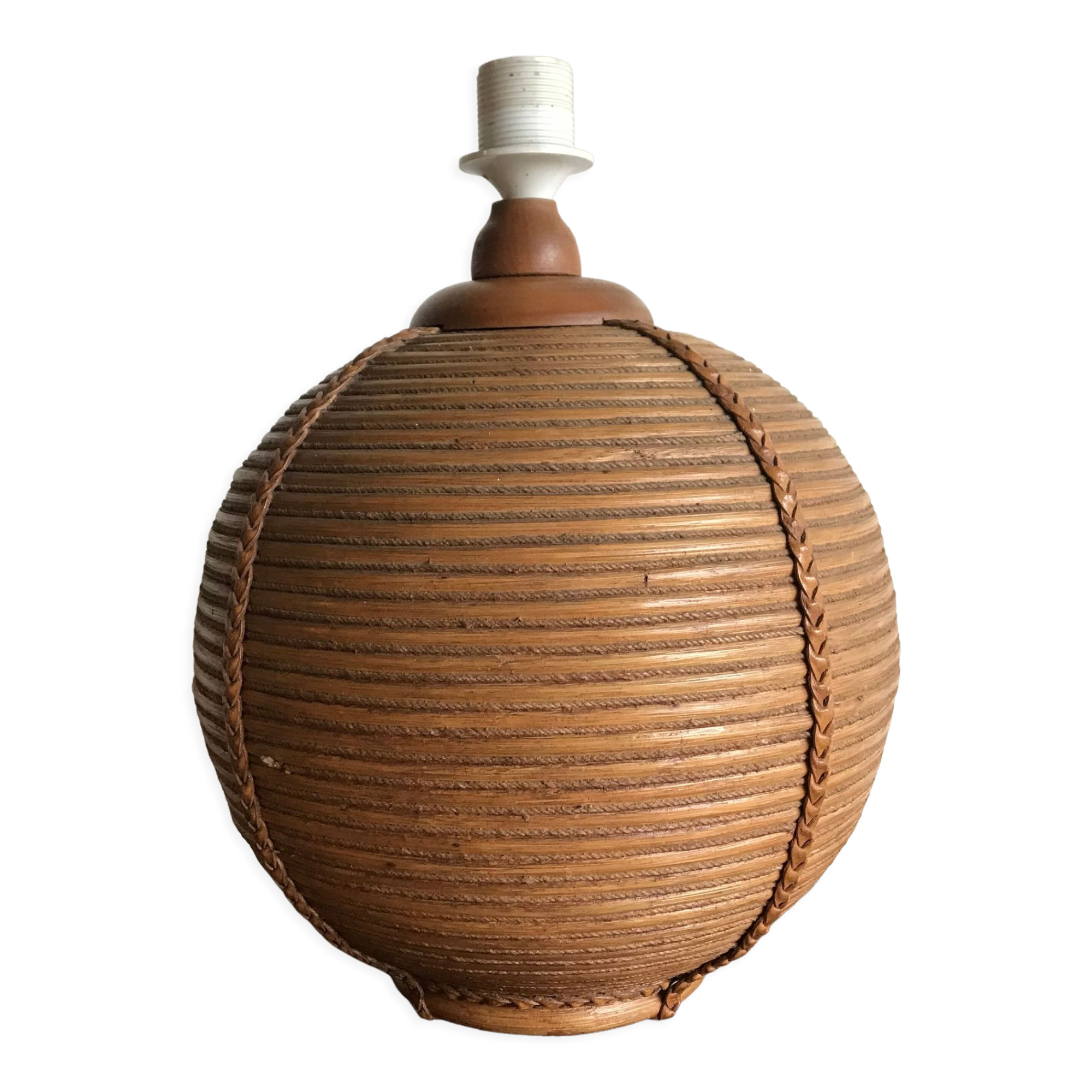 Rattan table lamp Italy 70s