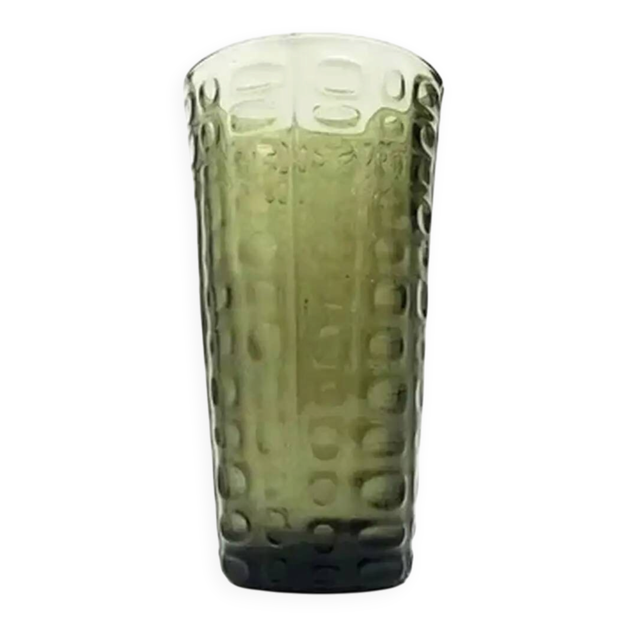 Vulkany vase, brutalism, green glass, Ząbkowice, Poland, 1970s