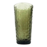 Vulkany vase, brutalism, green glass, Ząbkowice, Poland, 1970s