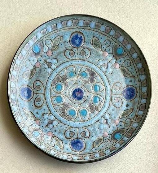 Glazed ceramic plate, Danuta Le Hénaff