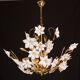 Vintage Murano Glass Chandelier White Flowers, 1970