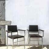 2 chrome designer chairs