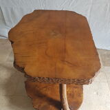 Table basse en bois massif d’orme double plateaux