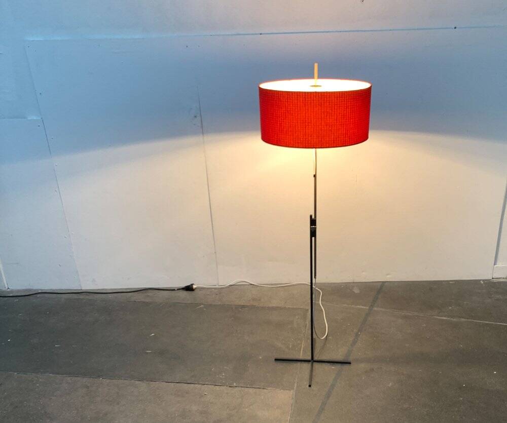 Mid-century German minimalist floor lamp by Kaiser Idell / Kaiser Leuchten, 1960s.