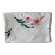 Nappe vintage 80's avec fleurs en appliqué - coton - 150x200 cm