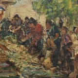 Painting “The Market” by Laurens – Early 20th century