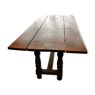 Table de ferme plateau pliable en longueur