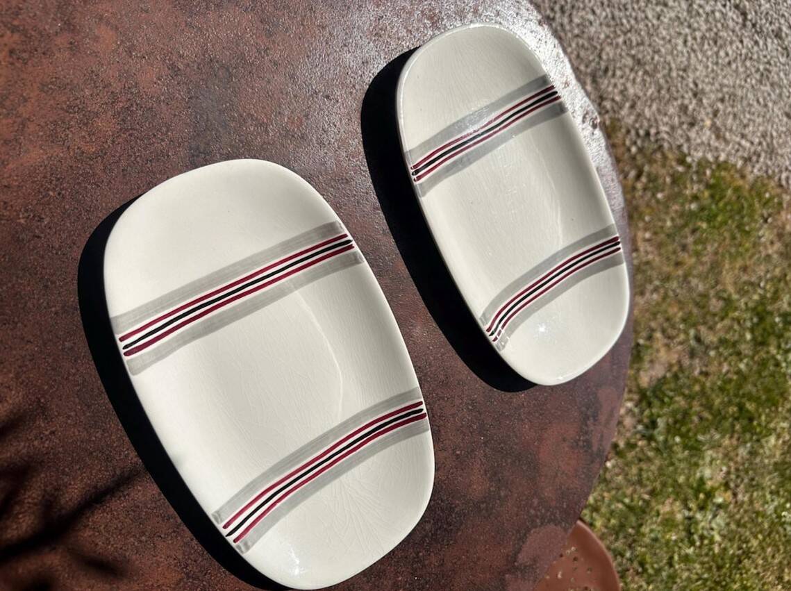 set of 2 Vintage Plates - Gien France – Model "Naples"
