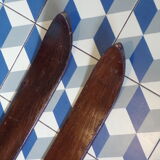 Pair of vintage wooden skis
