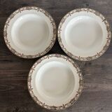 Set of three deep plates Limoges L.S. Floral Belle Époque decoration