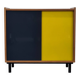 Vintage furniture with coloured glass.