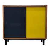 Vintage furniture with coloured glass.
