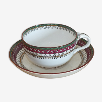 Lunch Cup with Saucer Creil Montereau Venetian