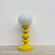 Mid-century design yellow table lamp with glass globe, 1970s