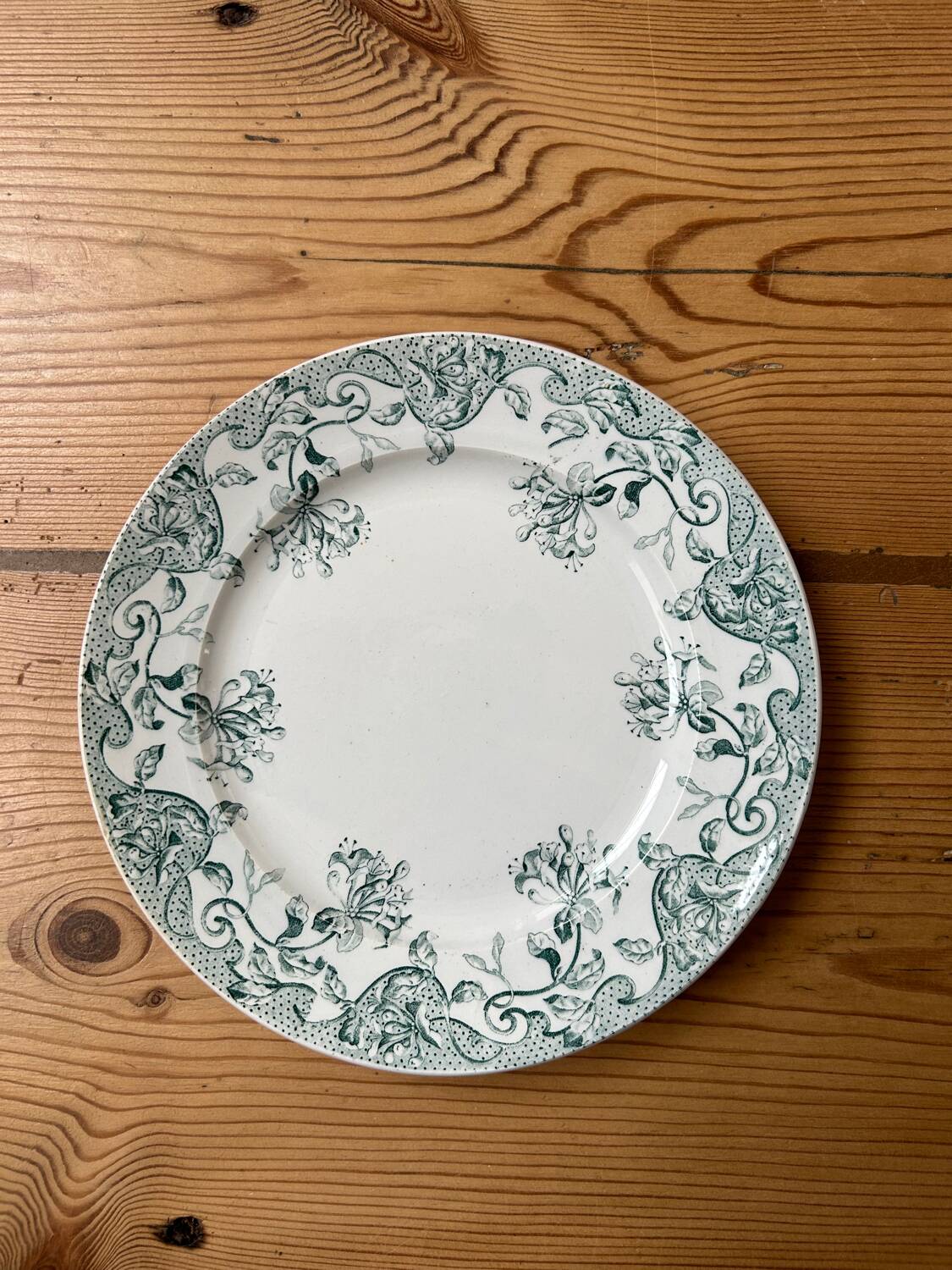 Set of 6 old Terre de Fer flat plates