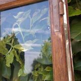 Lot of 4 oak windows H141xL112/117cm old small panes