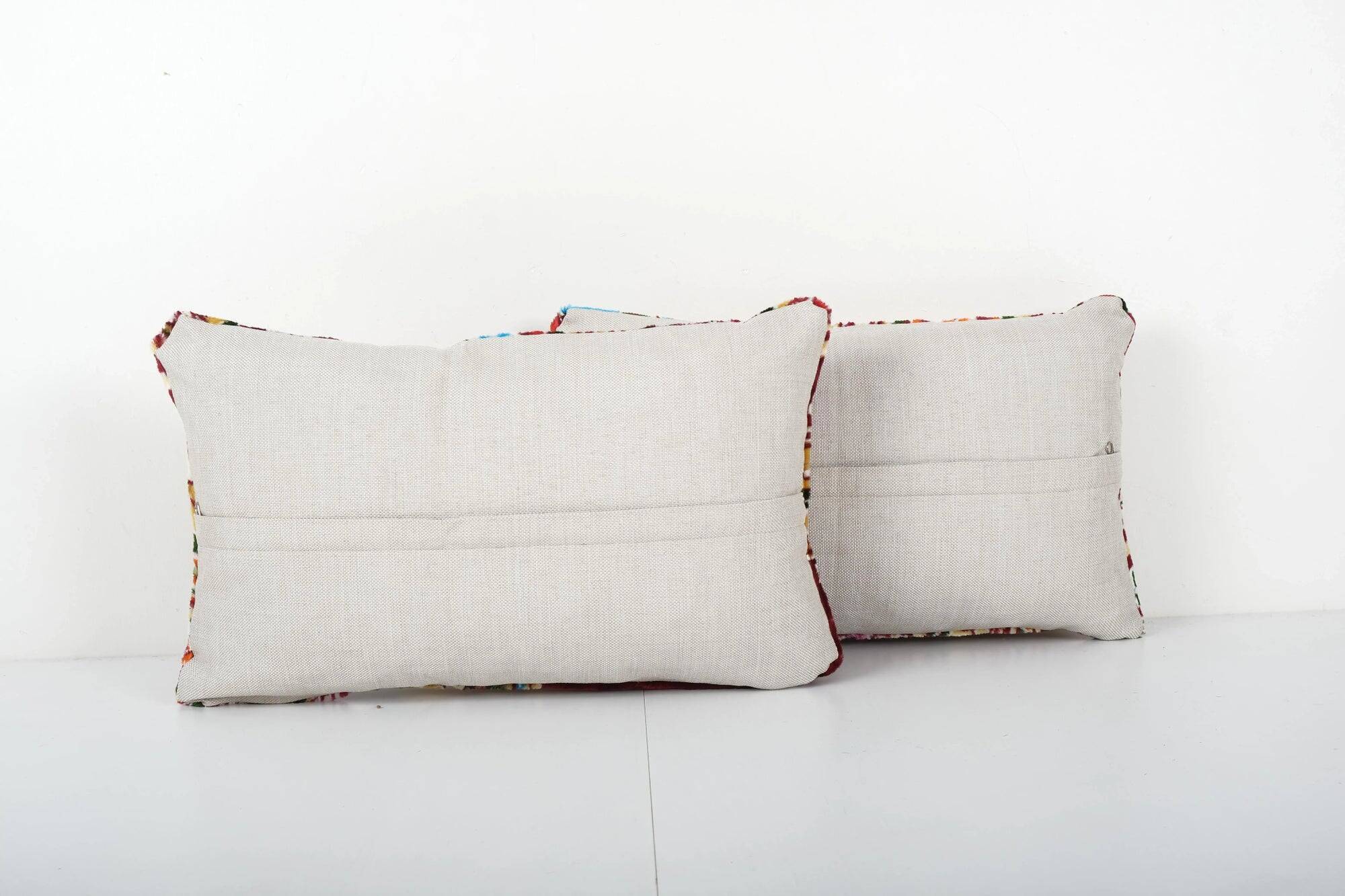 Set of 2 vintage velvet cushion covers 30x46 cm